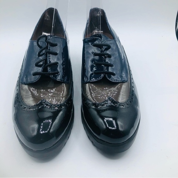 Wonder  navy and blue patten leather platform loafers‎ size 7-7.5 39 euro size39 - Picture 2 of 14